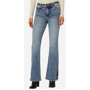 Kut from the Kloth Jeans ANA Fab Ab Flare Size 14 High Rise Baby Side Slit